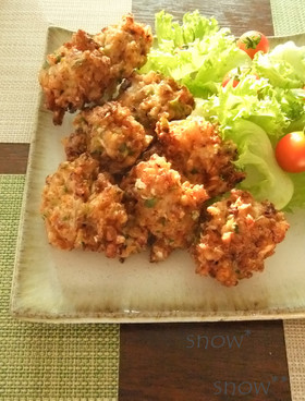 イカゲソで!野菜たっぷり~イカメンチ☆